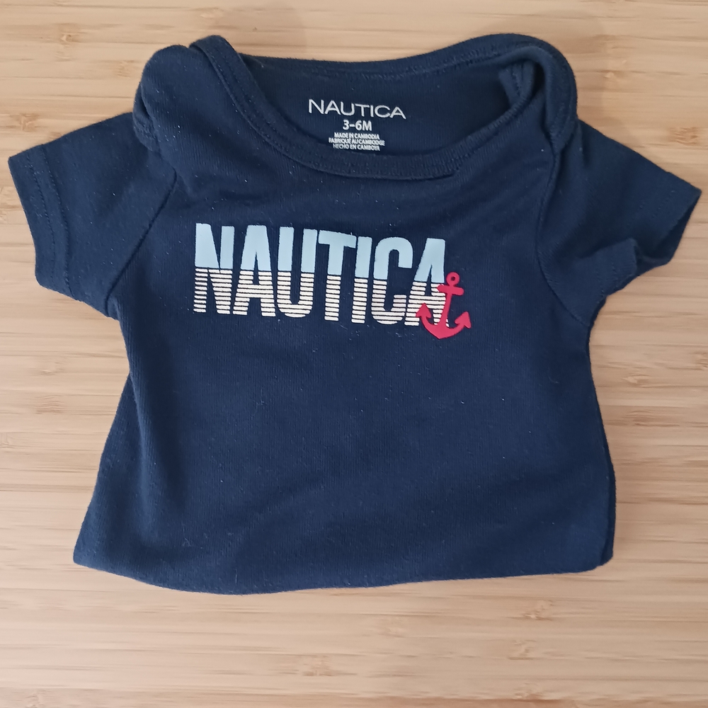 Nautica Dark Blue Onesie with Red Anchor